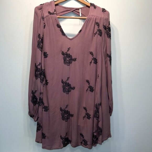Extra Small Emma Dress Elderberry Purple Swing Dress Keyhole Bk - Picture 1 of 4